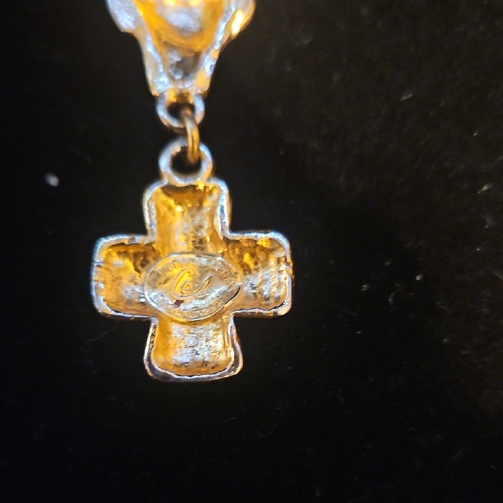 Christian LaCroix Gold Dangling Heart Earring - Picture 4 of 5